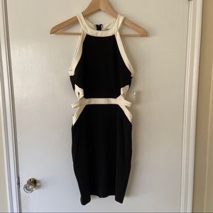 Charlotte Russe Black and White Halter Mini Dress